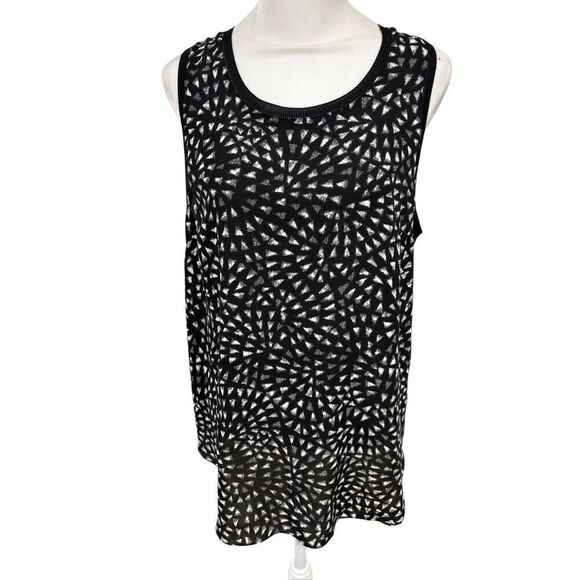 Mossimo Womens Tank Top, Black and White, XL, Geometric Print - Picture 2 of 6